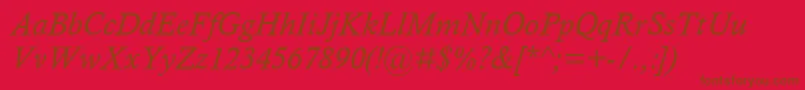 Weitere Informationen zur CalistoMtРљСѓСЂСЃРёРІ-Schriftart CalistoMtРљСѓСЂСЃРёРІ-Schriftart – Braune Schriften auf rotem Hintergrund