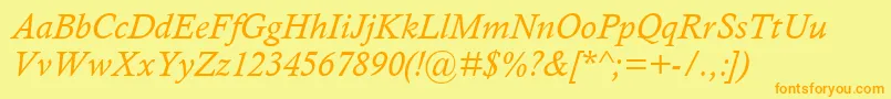 CalistoMtРљСѓСЂСЃРёРІ Font – Orange Fonts on Yellow Background