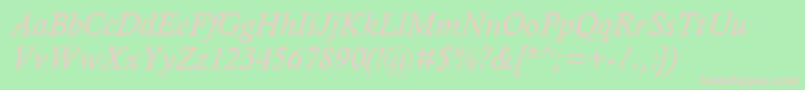 CalistoMtРљСѓСЂСЃРёРІ Font – Pink Fonts on Green Background