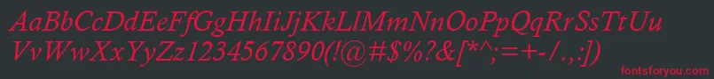 CalistoMtРљСѓСЂСЃРёРІ Font – Red Fonts on Black Background