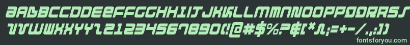 DirektorCondensedItalic-fontti – vihreät fontit mustalla taustalla