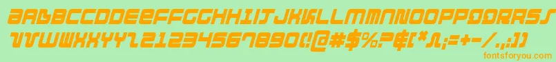 DirektorCondensedItalic Font – Orange Fonts on Green Background