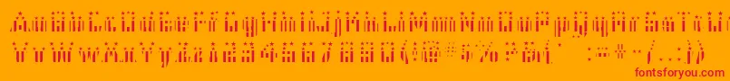 Fonte Cfb1AmericanPatriotSolid2Bold – fontes vermelhas em um fundo laranja