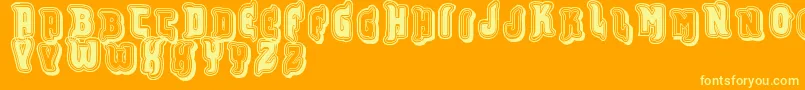 Vtks Furious Font – Yellow Fonts on Orange Background
