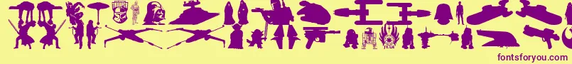 Galaxyfaraway Font – Purple Fonts on Yellow Background