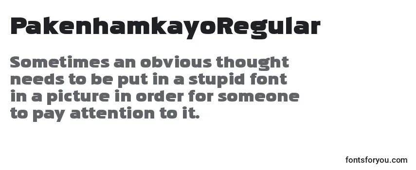 Review of the PakenhamkayoRegular Font