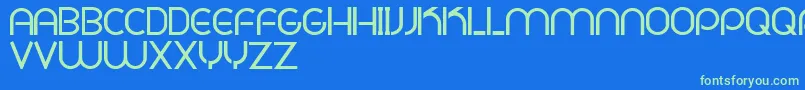 Шрифт PligNovaParaDafontSoloLetras – зелёные шрифты на синем фоне