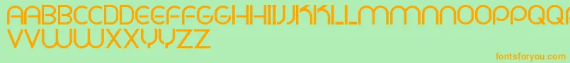 フォントPligNovaParaDafontSoloLetras – オレンジの文字が緑の背景にあります。