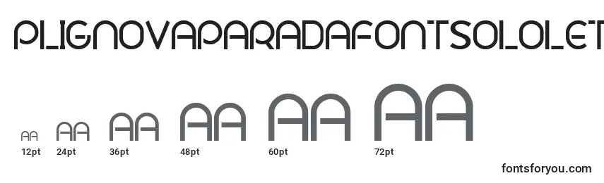 Размеры шрифта PligNovaParaDafontSoloLetras