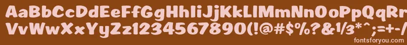 Scr1rahvRagerHevvy Font – Pink Fonts on Brown Background