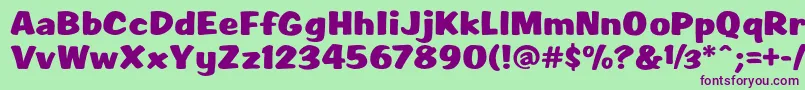 Scr1rahvRagerHevvy Font – Purple Fonts on Green Background