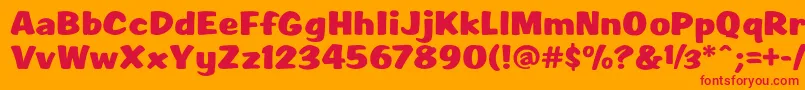 フォントScr1rahvRagerHevvy – オレンジの背景に赤い文字