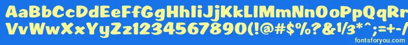 Scr1rahvRagerHevvy Font – Yellow Fonts on Blue Background