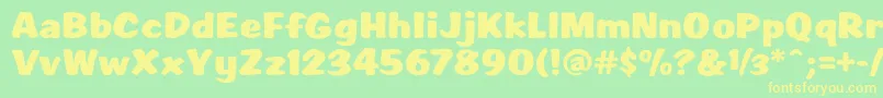 Scr1rahvRagerHevvy Font – Yellow Fonts on Green Background