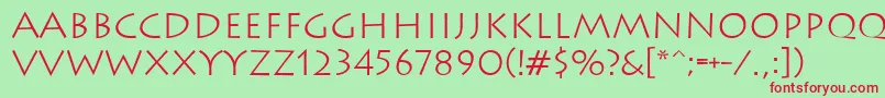 Lithos Font – Red Fonts on Green Background