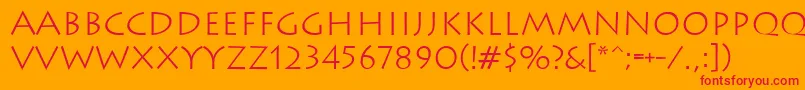 Lithos Font – Red Fonts on Orange Background