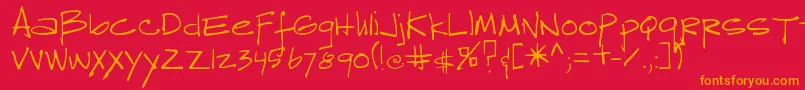 Reprob Font – Orange Fonts on Red Background