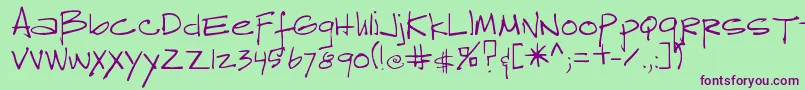 Reprob Font – Purple Fonts on Green Background