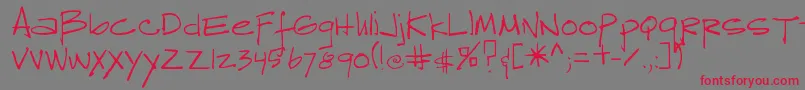 Reprob-Schriftart – Rote Schriften auf grauem Hintergrund