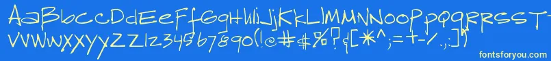 Reprob Font – Yellow Fonts on Blue Background