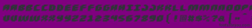 フォントLoudnoiseblackskew – 紫の背景に黒い文字