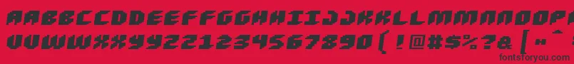 フォントLoudnoiseblackskew – 赤い背景に黒い文字