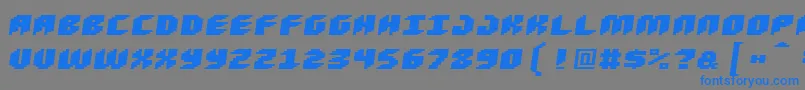 Шрифт Loudnoiseblackskew – синие шрифты на сером фоне