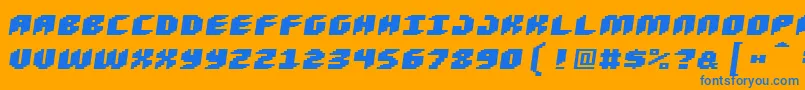 Шрифт Loudnoiseblackskew – синие шрифты на оранжевом фоне