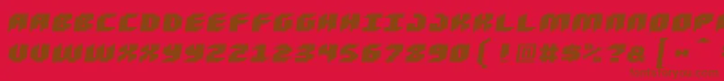 Czcionka Loudnoiseblackskew – brązowe czcionki na czerwonym tle