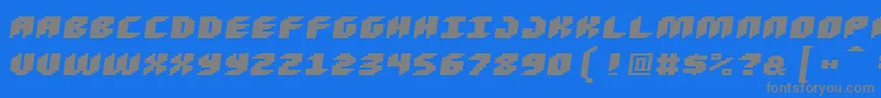 Loudnoiseblackskew-fontti – harmaat kirjasimet sinisellä taustalla