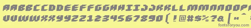 フォントLoudnoiseblackskew – 黄色の背景に灰色の文字