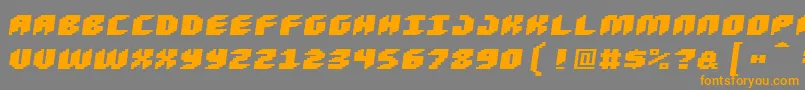 Loudnoiseblackskew-Schriftart – Orangefarbene Schriften auf grauem Hintergrund