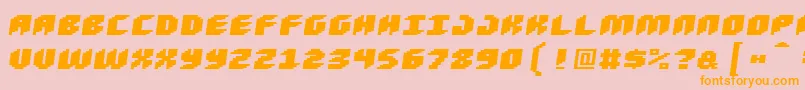 Loudnoiseblackskew-Schriftart – Orangefarbene Schriften auf rosa Hintergrund