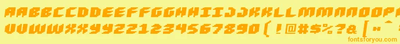 Шрифт Loudnoiseblackskew – оранжевые шрифты на жёлтом фоне