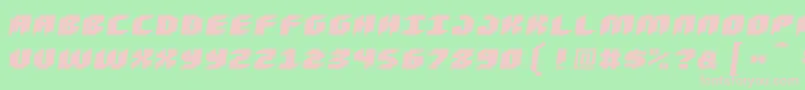 Loudnoiseblackskew-fontti – vaaleanpunaiset fontit vihreällä taustalla