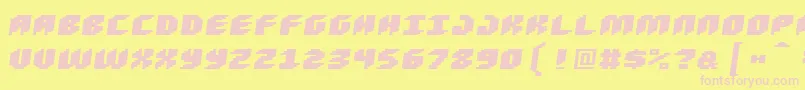 Loudnoiseblackskew-fontti – vaaleanpunaiset fontit keltaisella taustalla
