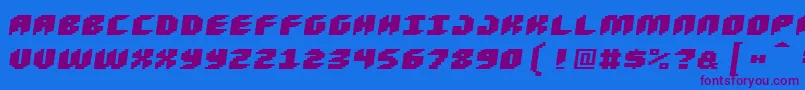 Шрифт Loudnoiseblackskew – фиолетовые шрифты на синем фоне