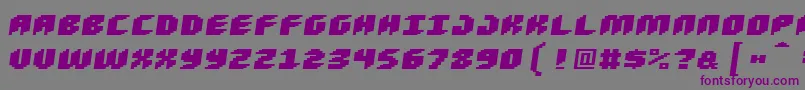 Шрифт Loudnoiseblackskew – фиолетовые шрифты на сером фоне