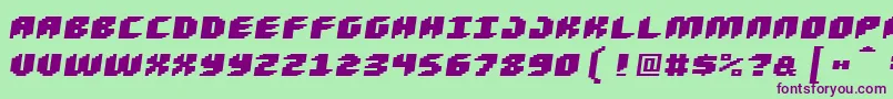 Шрифт Loudnoiseblackskew – фиолетовые шрифты на зелёном фоне