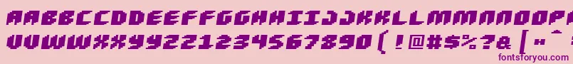 Loudnoiseblackskew-Schriftart – Violette Schriften auf rosa Hintergrund