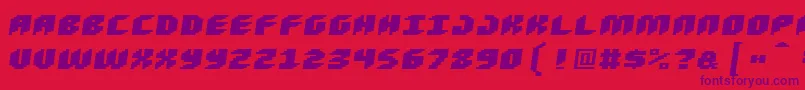 Шрифт Loudnoiseblackskew – фиолетовые шрифты на красном фоне