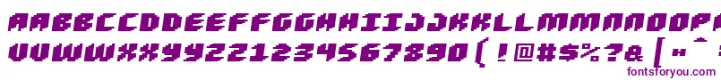 Loudnoiseblackskew-Schriftart – Violette Schriften auf weißem Hintergrund