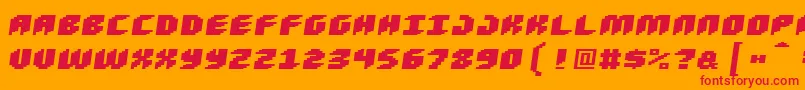 フォントLoudnoiseblackskew – オレンジの背景に赤い文字