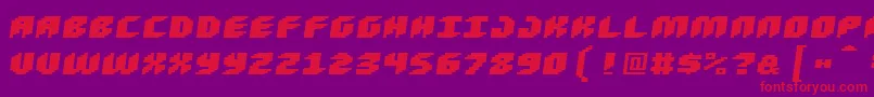 フォントLoudnoiseblackskew – 紫の背景に赤い文字
