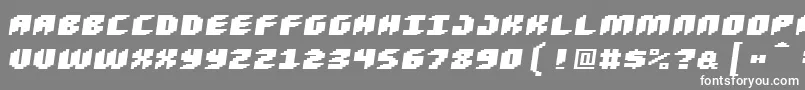フォントLoudnoiseblackskew – 灰色の背景に白い文字