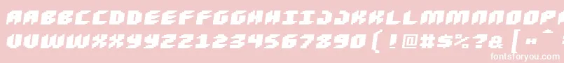 Loudnoiseblackskew-fontti – valkoiset fontit vaaleanpunaisella taustalla