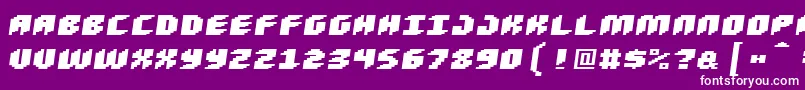 Loudnoiseblackskew-fontti – valkoiset fontit violetilla taustalla