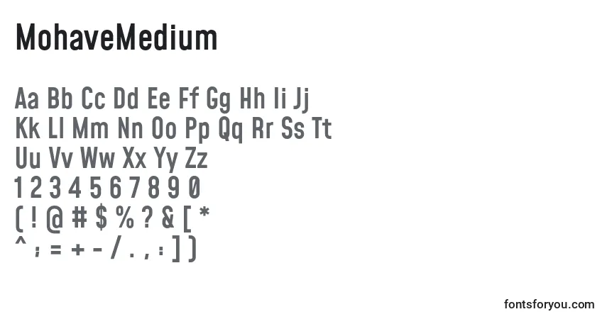 MohaveMedium-fontti – aakkoset, numerot, erikoismerkit
