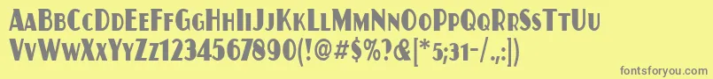 JuanitaCondensedItc Font – Gray Fonts on Yellow Background