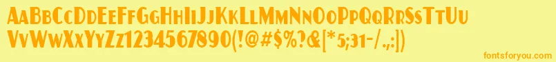 JuanitaCondensedItc Font – Orange Fonts on Yellow Background